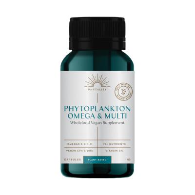 Phytality Phytoplankton Omega & Multi (Wholefood Vegan Supplement) 60c